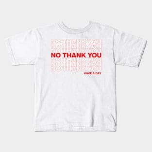 "No Thank You" for Introverts Kids T-Shirt